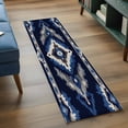 thumbnail image 4 of 2x6 Washable Runner Rug, Abstract Ethnic Style Pattern Non-Slip Hallway Runner for Entryway Kitchen Bedroom, Retro Blue White Weaving Art Indoor Carpet Runner Floor Mat, 4 of 9