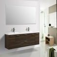 thumbnail image 2 of Eviva Luxury 84 inch Gray Oak Bathroom Vanity with Integrated Acrylic Sinks, 2 of 5