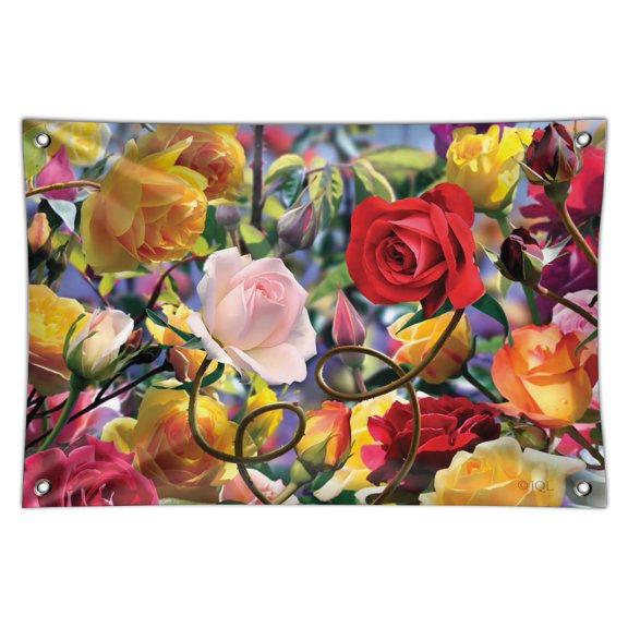 Wild Rose Tango Flowers Home Business Office Sign