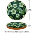 thumbnail image 3 of Saint Patrick's Day 6PCS Round Microfiber Leather Drink Coasters, 11x11 cm/4.3x4.3 in, Set of 6 Coasters for Table and Decoration, 3 of 6