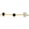 thumbnail image 2 of Gem Stone King 1.45 Ct Oval Black Onyx 18K Yellow Gold Plated Silver Bracelet for Women, 2 of 4