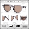 thumbnail image 5 of Round Horn Rim Sunglasses Retro Hipster Vintage Keyhole Bridge / Slate - Beige, 5 of 7
