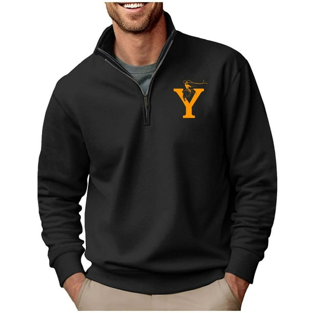Blusa y camisa de manga larga con cuello alto para hombre, sudadera con capucha estampada, jersey deportivo con media cremallera, blusa de manga larga con cuello alto para hombre, blusa de poliéster