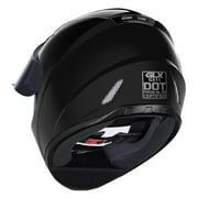 GLX GX11 Compact Motorcycle Helmet - Black, Large - Full Face w/ Tinted Visor, DOT Approved