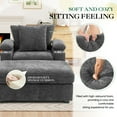thumbnail image 3 of Muumblus Living Room Chair with Ottoman, USB & Storage Arms, Cozy Indoor Lounge Armchair, Dark Gray Chenille, 3 of 9