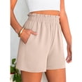 thumbnail image 4 of HKYNLAG Shorts for Women Dressy Casual Elastic High Waisted Ruffle Comfy Lightweight Summer Shorts for Beach Vacation Khaki M, 4 of 6
