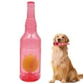 thumbnail image 2 of Interactive Dog Toys for Aggressive Chewers - Chew and Crunch Bottle Toy - Plastic Puppy Teething Toys for Teeth Cleaning and Entertainment - TPR Bottle with Tennis Ball Inside (Red, Small), 2 of 8