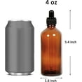 thumbnail image 3 of GHSDFBB 16 Pack 4 Ounce Glass Dropper Bottles for Essential Oil, 2 Stainless Steel Mini Funnels (Amber), 3 of 5