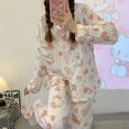 thumbnail image 1 of Conjunto de pijama Kawaii Sanrio Hello Kitty para niña, ropa holgada de manga larga, estilo Ins, dibujos animados, regalo para el hogar, 1 of 4