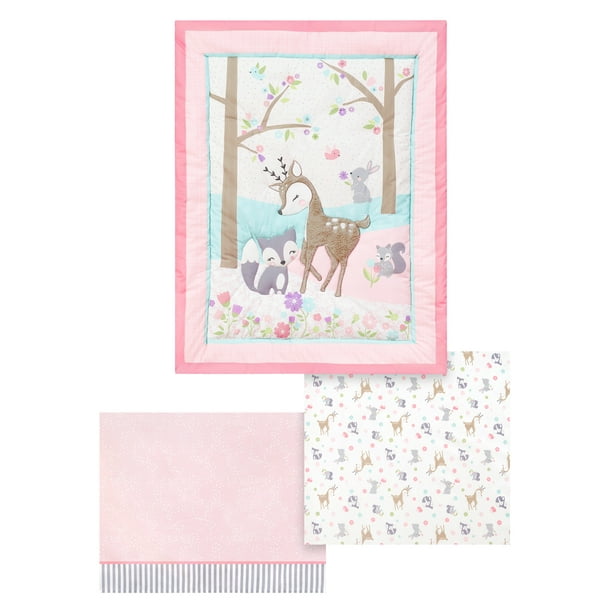 Parents Choice Comforter Fitted Crib Sheet And Dust Ruffle Set