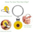 thumbnail image 3 of 2pcs Silicone Hat Clip for Travel with Zinc Alloy Spring Gate Rings Sunflower Yellow 98mm, 3 of 9