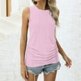thumbnail image 6 of amkenre Ladies Summer Vest Tops Round Neck Sleeveless Solid Color Tank Casual Loose Trendy Simple Blouses Sale Clearance, 6 of 8