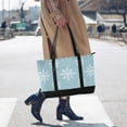 thumbnail image 4 of FORMRS Canvas Laptop Tote Bag for Women with 15.6" Computer Compartments Shoulder Handbag, Gray Snowflake, 4 of 7