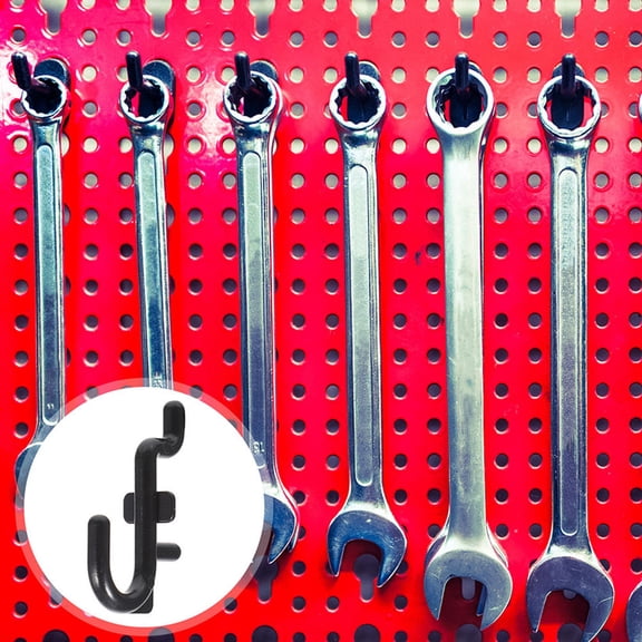 FOMIYES 30-Pack Black Plastic Pegboard Hooks for Tool Organization and Projects