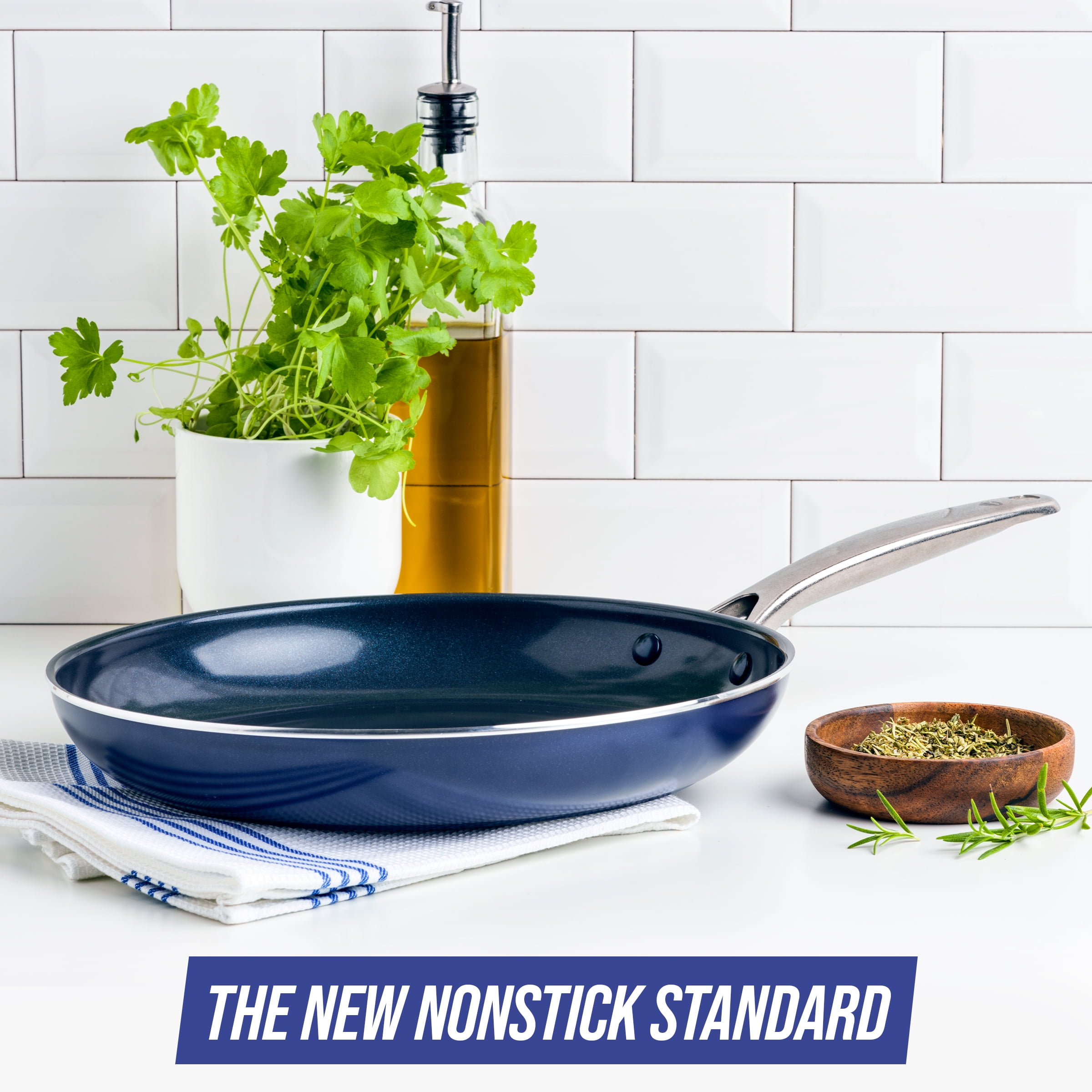 Gov't & Military Discounts on 12 Toxin Free Ceramic Nonstick Fry Pan w/  Lid