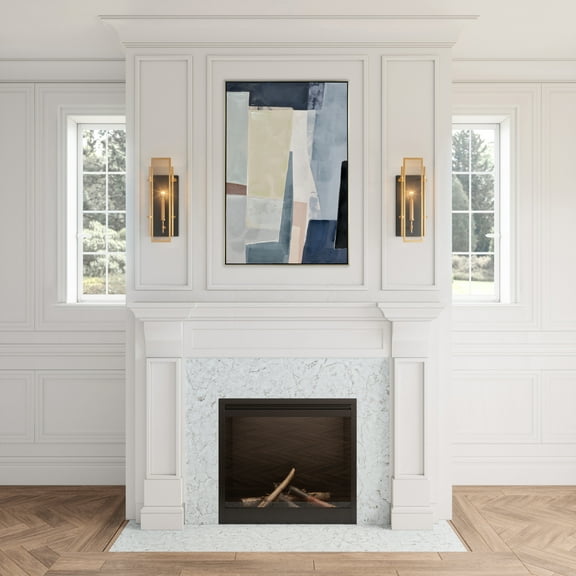 Atlas Lighting and Home 1-Light Open Vertical Frame Wall Sconce - 17" - Matte Black and Gols