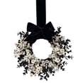 thumbnail image 2 of Halloween Wreath, Halloween Swags Wreaths, Black Cabinet Hanging Wreaths, Halloween Candle Rings for Front Door Home Wall Decor Party Outdoor Indoor Halloween Decorations, White, 2 of 6