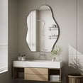 thumbnail image 4 of BEAUTYPEAK 24" x 32" Vanity Mirror Wall Wavy Mirror Bathroom Mirror Decor , Black, 4 of 8