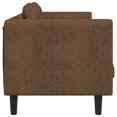 thumbnail image 3 of vidaXL Sofa avec Coussins 2 Places Brun Similicuir Suédé, 3 of 5