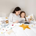 thumbnail image 4 of Castle Fairy Lion Elephant Giraffe Bedding Comforter Set,Stars Print Full Bedding Set, 4 of 8