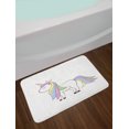 thumbnail image 2 of Unicorn Party Bath Mat, Simple Doodle of a Stars and Happy Magic Maned Horse Print, Plush Bathroom Decor Mat with Non Slip Backing, 29.5" X 17.5", White and Multicolor, by Ambesonne, 2 of 2