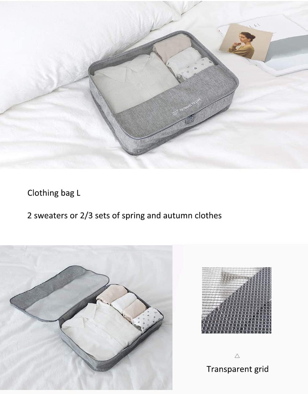 HEYOMART Packing Cubes Oxford Compression Bags 6PCS 7PCS 8PCS Set for Travel  Bags accessories Luggage Suitcase Organiser Waterproof Wash Bag Clothes  Organizer Pouch for Women Men