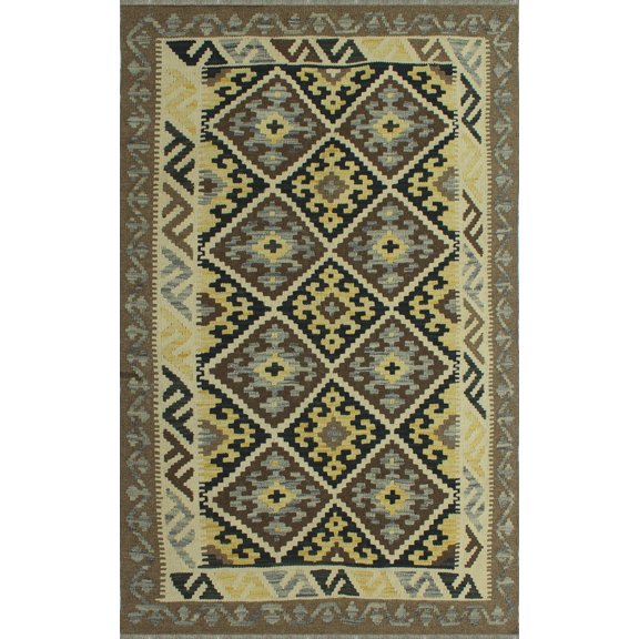 Sangat Van Brown/Ivory Rug, 3'4" x 5'2"