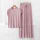 thumbnail image 2 of Conjunto de pijama holgado para mujer: camiseta de manga corta y pantalones con cordón, poliéster y spandex, para todas las estaciones, tallas M-XXL., 2 of 7