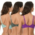 thumbnail image 2 of Curve Muse Women's Plus Size Minimizer Unlined Underwire Full Coverage Bra-3PK-MINT,PURPLE,TEAL-44D, 2 of 7