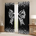 thumbnail image 2 of Castle Fairy Grey Bow Blackout Curtains Set of 2 (52x84 Each),Leopard Window Curtains, 2 of 6
