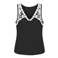 thumbnail image 5 of ClodeEU Women's Lace Trim V Neck Sleeveless Tank Top, Casual Loose-Fit Blouse, Soft Summer Cami with Lace Black,Women's Plus L, 5 of 6