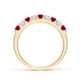 thumbnail image 2 of ANGARA Natural Shared Prong Ruby and Diamond Half Eternity Ring in 14K Yellow Gold for Women (Size-2.5mm) | July Birthstone Jewelry for Her, 2 of 10