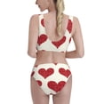 thumbnail image 3 of Daiia Love printed 2 piece Swimsuit Bikinis for Women High Waisted Racerback Bathing Suits Summer Tummy Control Scoop Neck Swimwear-XX-Large, 3 of 8