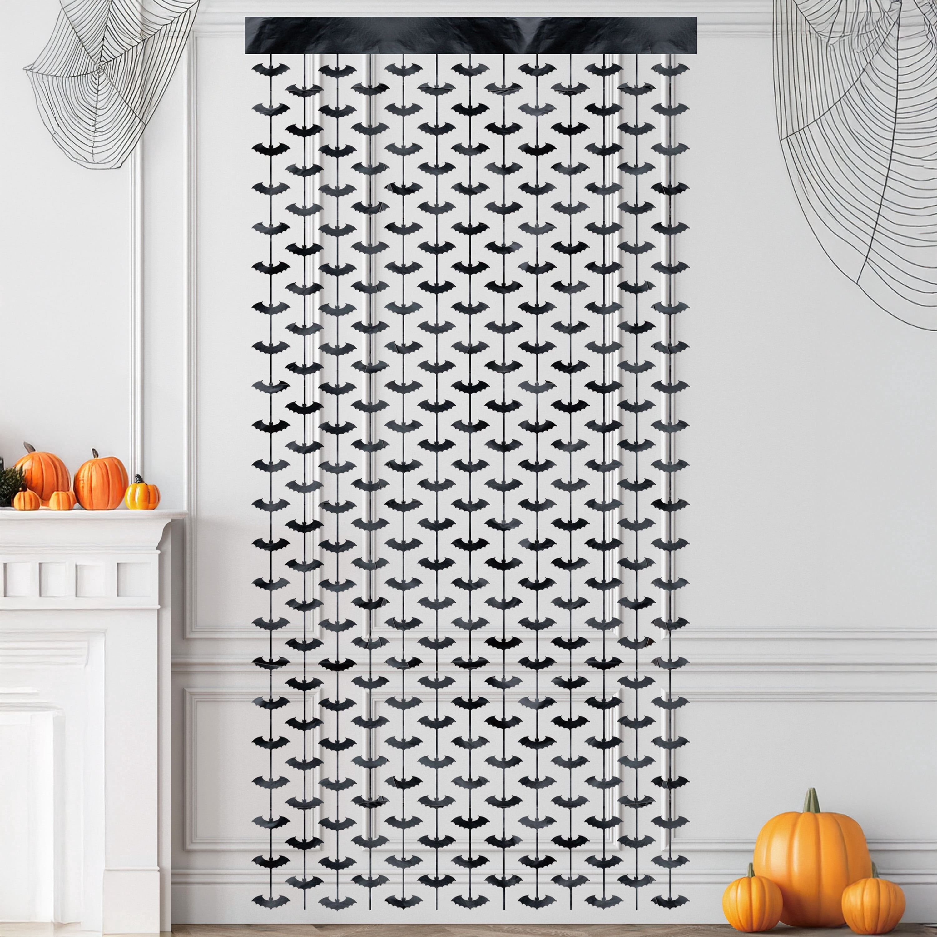 Bat Fringe Photo Backdrop, Black, 39" x 78", Halloween by Way To Celebrate