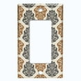 thumbnail image 2 of Metal Light Switch Plate Outlet Cover (Victorian Damask Flower Symbo Pattern - Single Rocker), 2 of 2