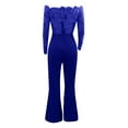 thumbnail image 5 of Baqcunre Jumpsuits for Women Women Ladies Casual Lace Off Shoulder Lace Up Jumpsuit Playsuit Wide Leg Romper Jumpsuits for Women Dressy One Piece Jumpsuits for Women, 5 of 6
