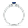 thumbnail image 2 of Angara Natural 0.6 Ct. Blue Sapphire with Diamond Classic Ring in Sterling Silver for Women (Ring Size: 5), 2 of 12