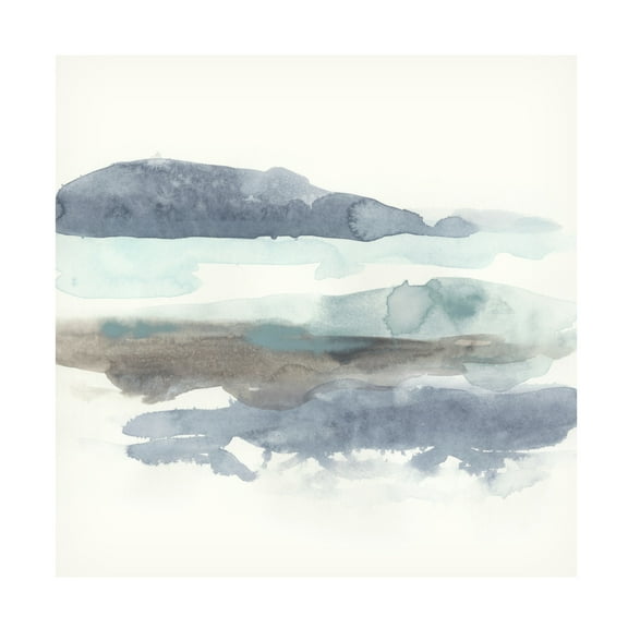 Canvas Wall Art - June Erica Vess 'Coastline Sketch I' Wall Art for Living Room, Bedroom, or Office Décor by Trademark Fine Art - 14 x 14 Inches