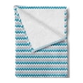 thumbnail image 2 of Chevron Soft Flannel Fleece Blanket, Zigzag Geometric Patten in Blue Shades Abstract Symmetric Arrows Motif, Cozy Plush for Indoor and Outdoor Use, 50" x 60", Grey White Petrol Blue, by Ambesonne, 2 of 5