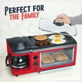 thumbnail image 5 of Nostalgia BST3RR Retro 3-in-1 Family Size Electric Breakfast Station, Coffeemaker, Griddle, Toaster Oven - Retro Red, 5 of 7