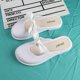 thumbnail image 3 of Zapatillas Baotou de estilo veraniego para niños, pantuflas planas con lazo de color liso a la moda para niñas pequeñas, pantuflas para padres e hijos, 3 of 6