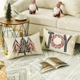 thumbnail image 6 of Sm:)e Merry Christmas Trees Mottos Pink Throw Pillow Covers, 12 x 20 Inch Hello Winter Let it Snow Holiday Cushion Case Decoration for Sofa Couch Set of 4, 6 of 7