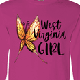 thumbnail image 4 of Inktastic West Virginia Girl- Butterfly Long Sleeve T-Shirt, 4 of 5