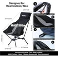 thumbnail image 5 of Portable Compact Folding Camping Chairs – Lightweight High Back with Pillow, Deep Recline, ArmPads, Side Pockets-for Motorcycle, RV, Backpacking, Travel, Festival – Black, 5 of 6