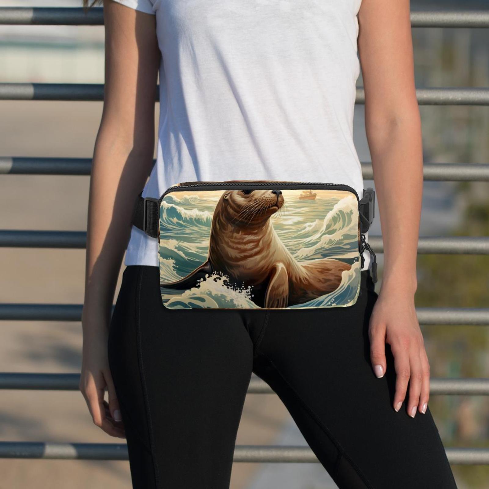 Christmas snowman Lightweight Adjustable Crossbody Bag with Extension Strap - Unisex Fanny Pack, Money Belt, Waist Bag