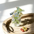 thumbnail image 6 of Rijanmt Handmade Glass Vase with Crystal Flower Decor,2.36" H Mini Glass Planter with Colorful Daisy Floral & Bird,Matching Real Flower Arrangements,For Home Office Table Centerpieces,Gift for Mom,B, 6 of 6