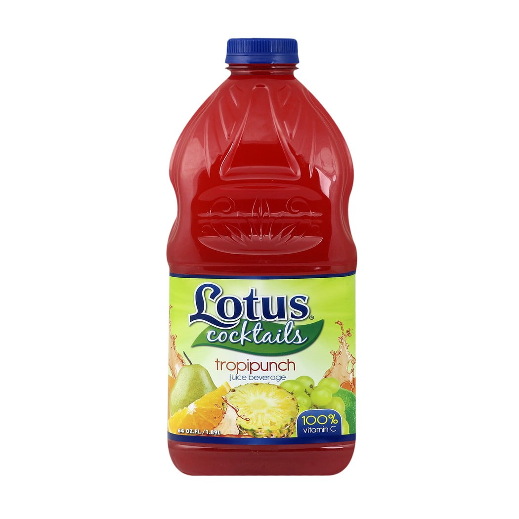 Lotus Tropipunch Cocktails Juice Beverage, 100% Vitamin C, Plastic Bottle 64 fl oz