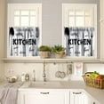 thumbnail image 3 of Kitchen Cook Valances Rustic Farmhouse Rod Pocket Country Barn Fork and Spoon Board Vintage Printed Window Valance for Living Room Kitchen Cafe Bathroom 54x18 Inch + 27x24 in, 3 of 5