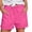 Hot Pink, variant on PIMSSY Women Casual Shorts Solid Color Straight Leg Lace Up Drawstring Pockets Classic High Waist Sports Loose Comfy Fashion Bottoms