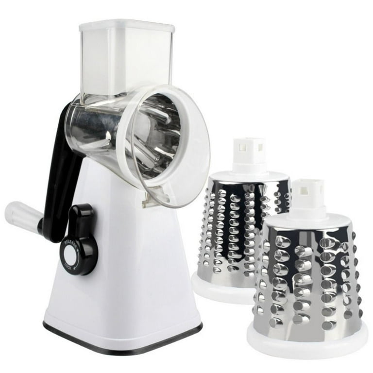 Hot Sale Kitchen Tool Vegetable Drum Blades Food Chopper Manual Rotating  Multifunction Cheese Grater WHITE